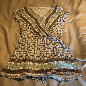 Floral short sleeve romper